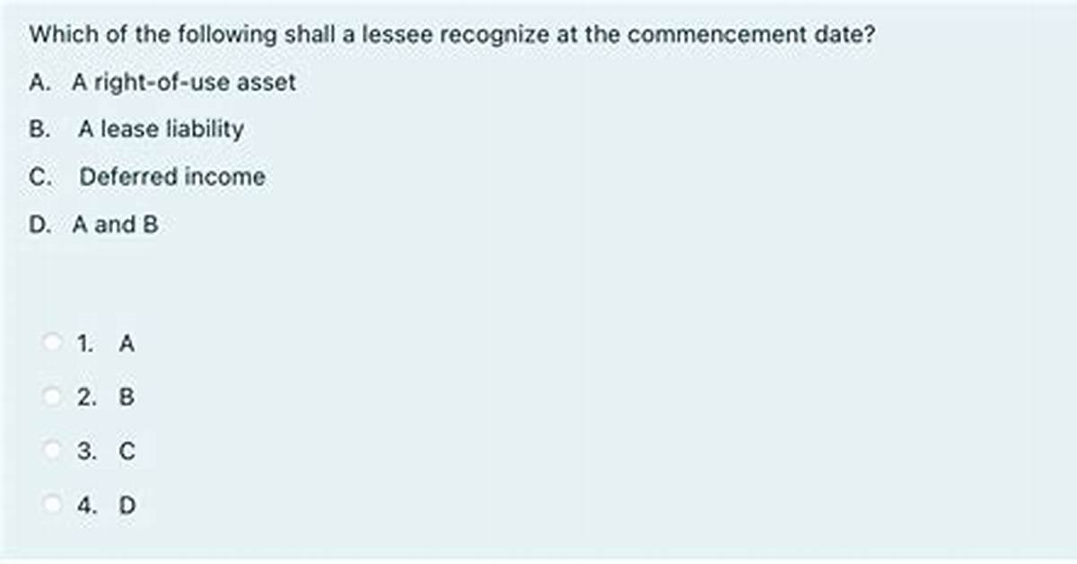 At Commencement a Lessee Would Recognize a?