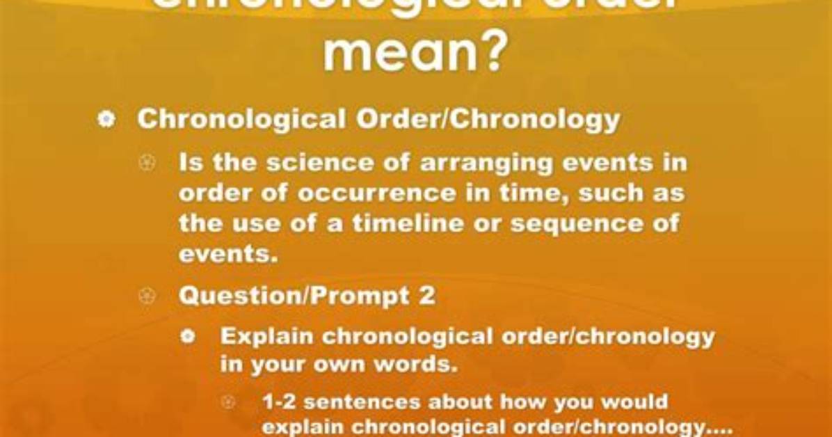 At Does Chronological Mean?