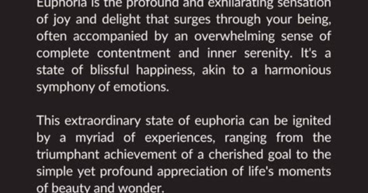 At Does Euphoria Mean?