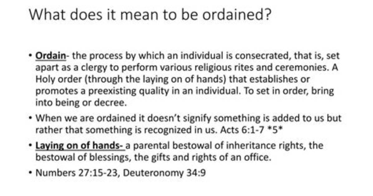 At Does Ordain Mean?