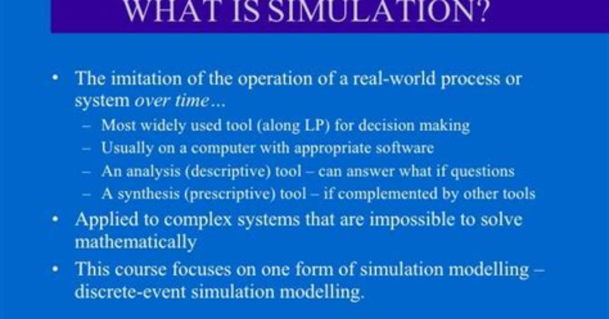 At Does Simulation Mean?