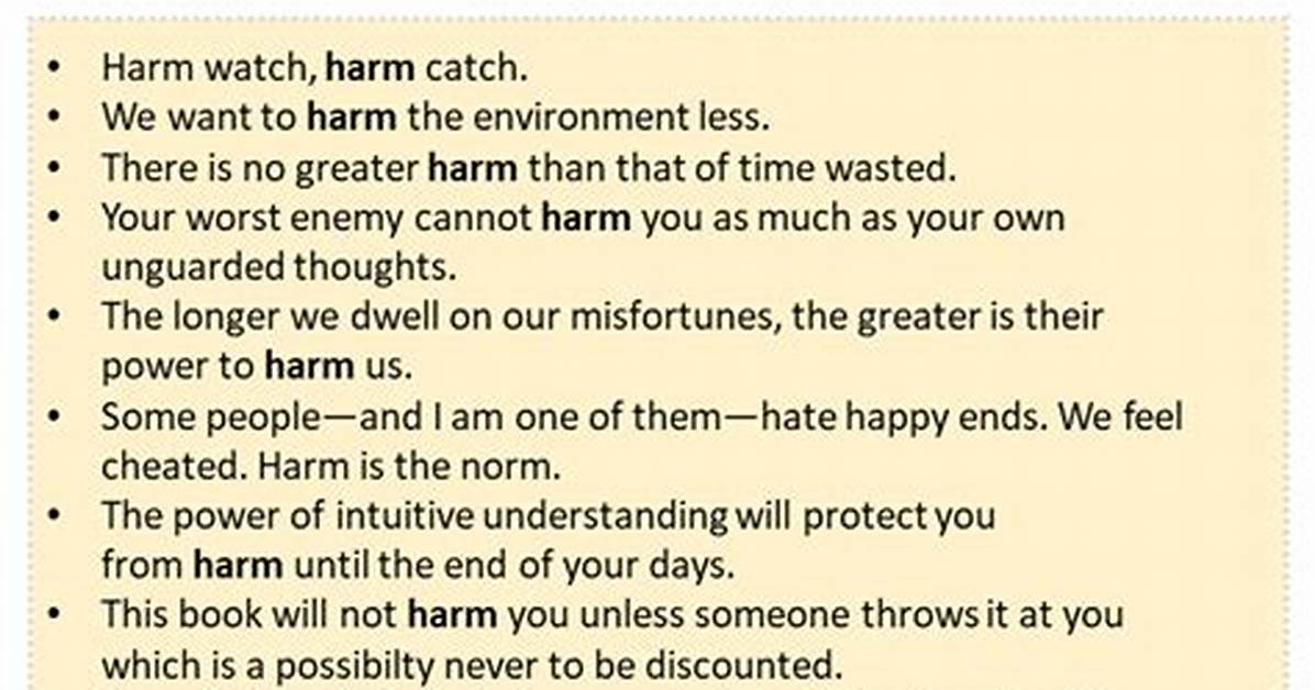 At Harm in Sentence?