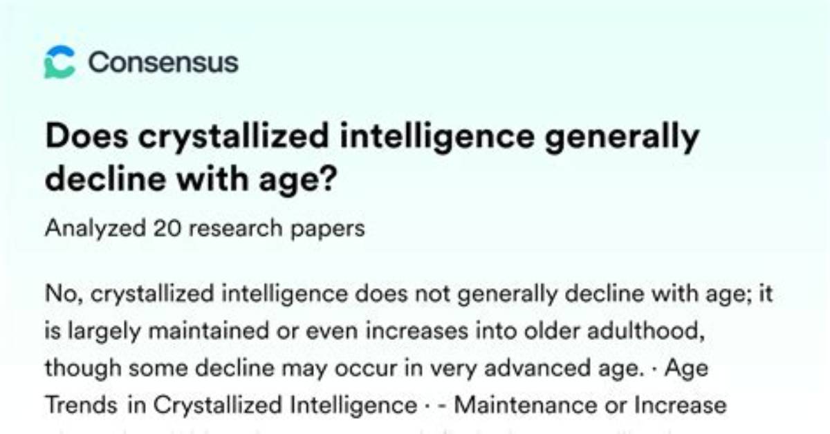 At What Age Does Intelligence Decline?