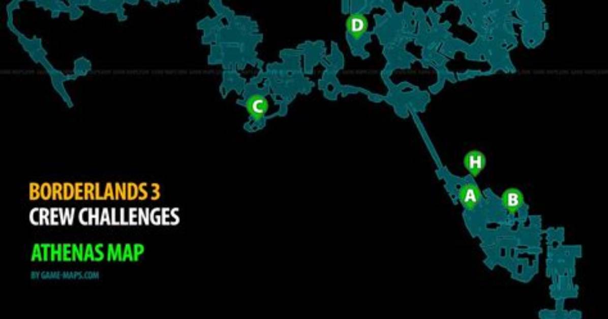 Athenas Crew Challenges Locations Borderlands 3 Map