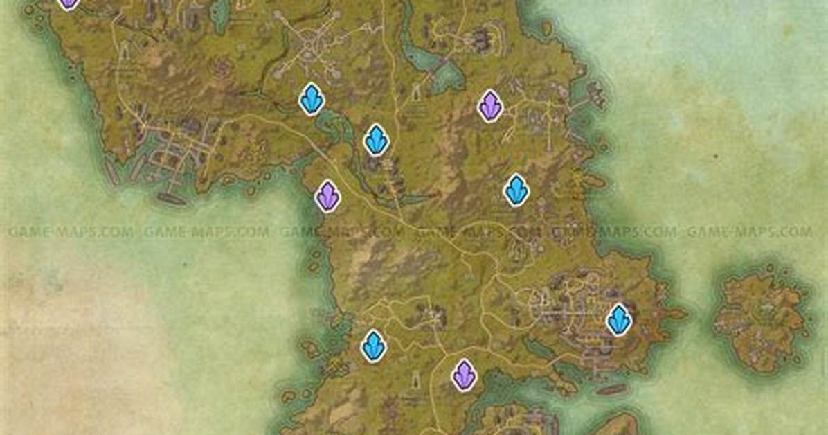 Auridon Skyshards Location Map the Elder Scrolls Online (Eso)