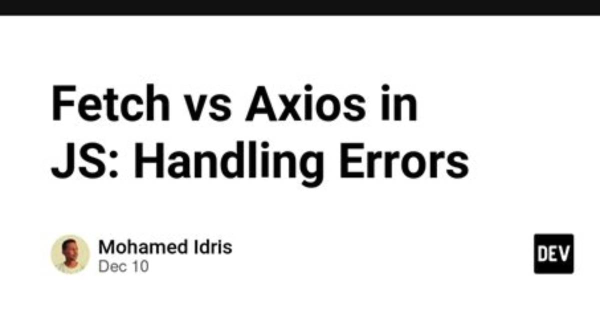 Axios Handling Errors