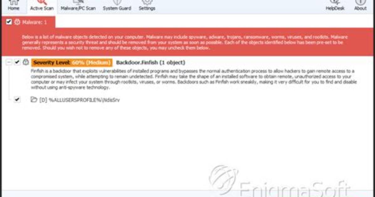 Backdoor. Finfish