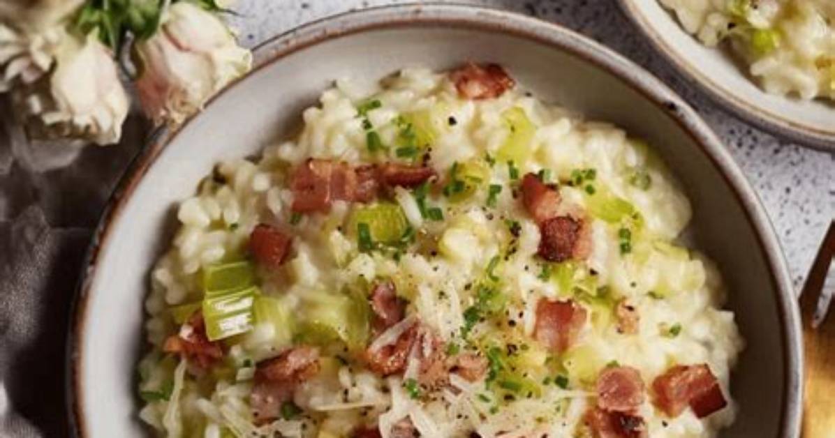 Bacon, Egg and Leek Risotto