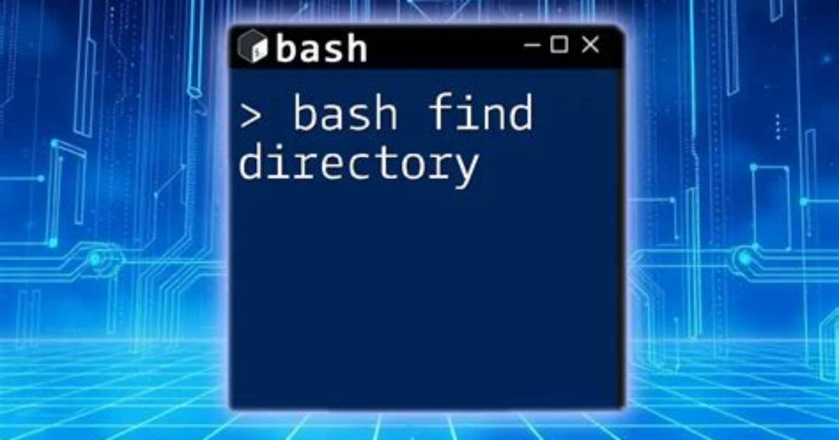 Bash Find Directories
