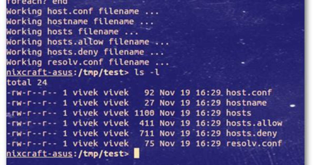Bash Foreach Loop