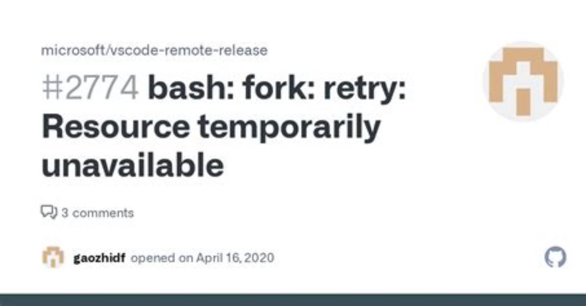 Bash Fork: Retry: Resource Temporarily Unavailable