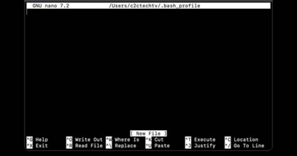 Bash Profile Not Opening Nano Editor