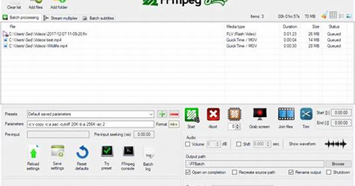 Batch Ffmpeg Conversion: Windows to Linux