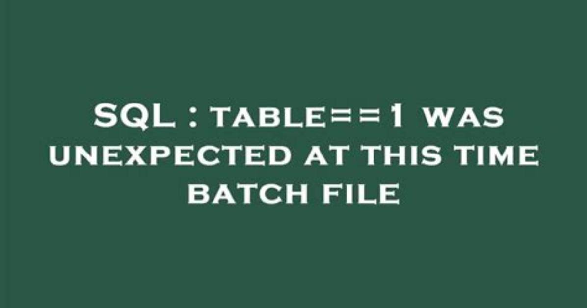 Batch File: ( Was Unexpected at This Time