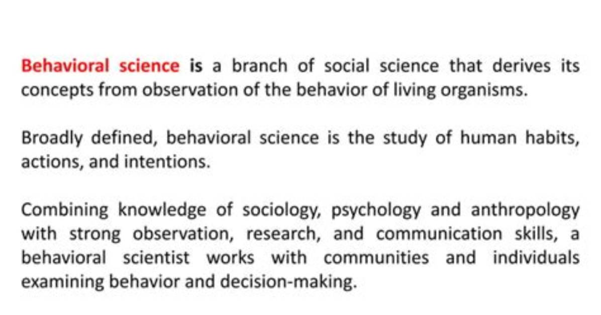 Behavioral Sciences - How to Discuss