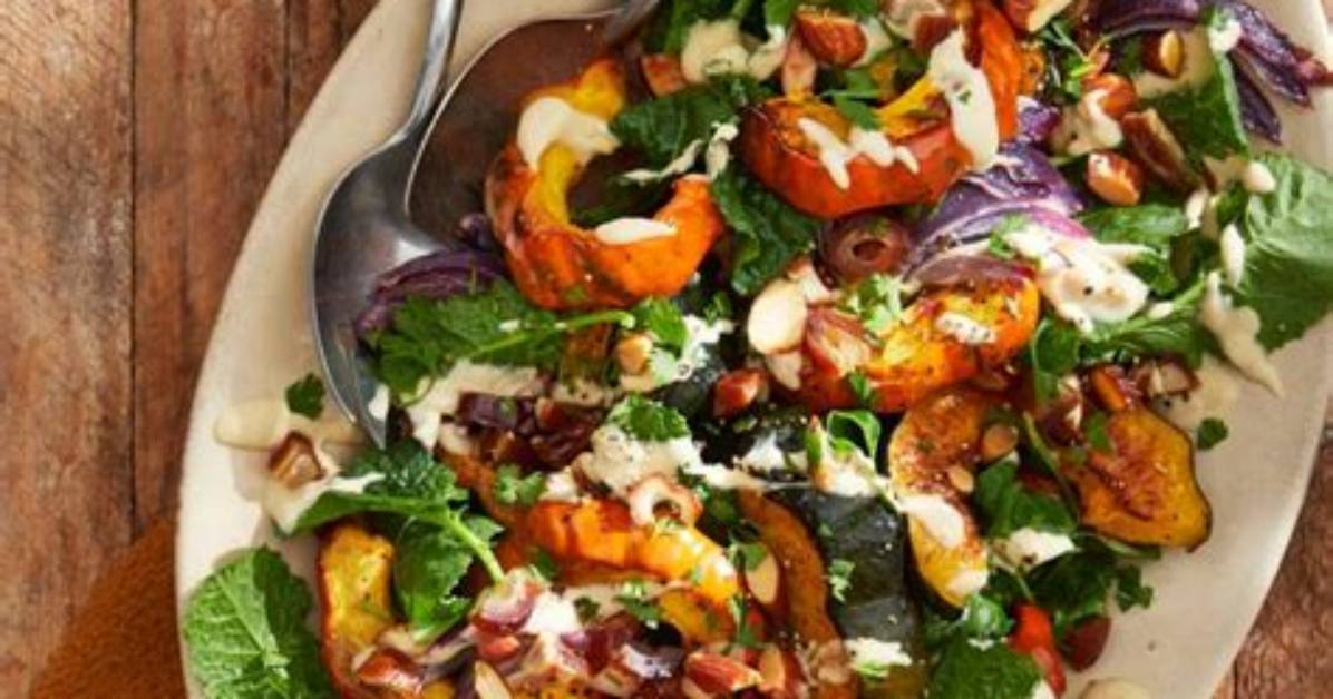 Best Acorn Squash Salad with Tahini Vinaigrette Recipe