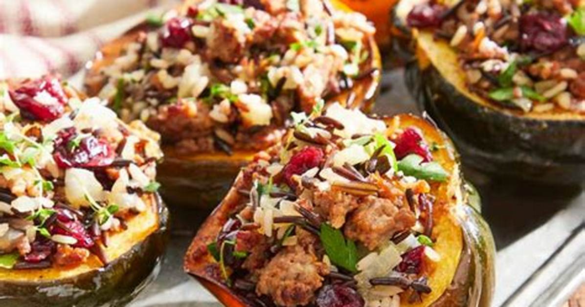 Best Sausage-and-Wild Rice-Stuffed Acorn Squash Recipe