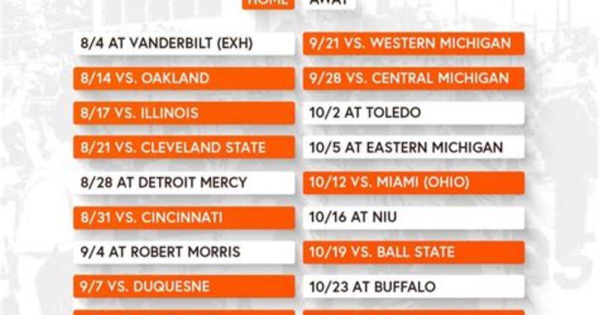 Bgsu Announces 2022 Football Schedule