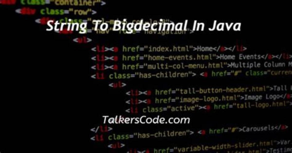Bigdecimal to String