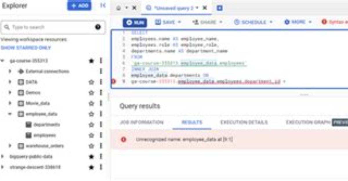 Bigquery, Union Issue / Error: Syntax Error: Expected Keyword All or Keyword Distinct but Got Keyword Select at [16:3]