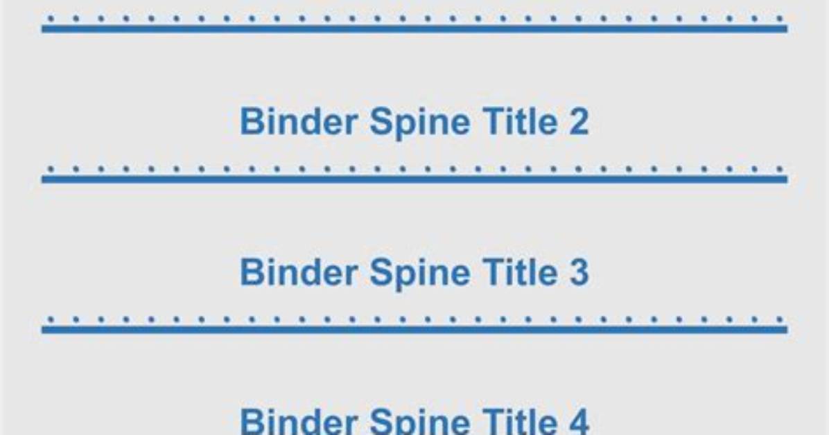 Binder Spine Template