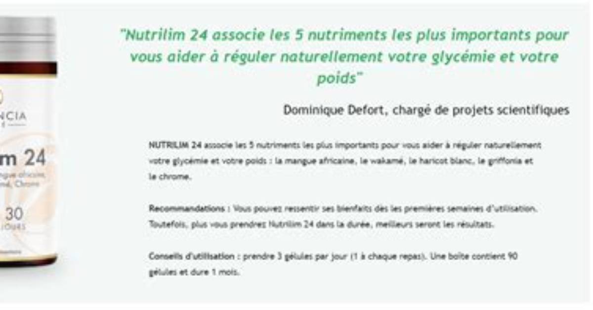 Biovancia Nutrilim 24 Bienfaits & Avis En France