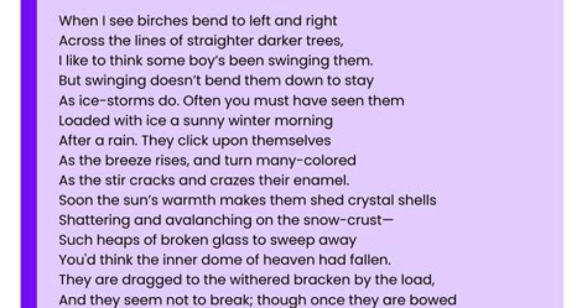 Birches Poem