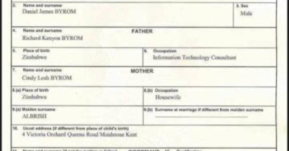Birth Certificate Reference Number Uk