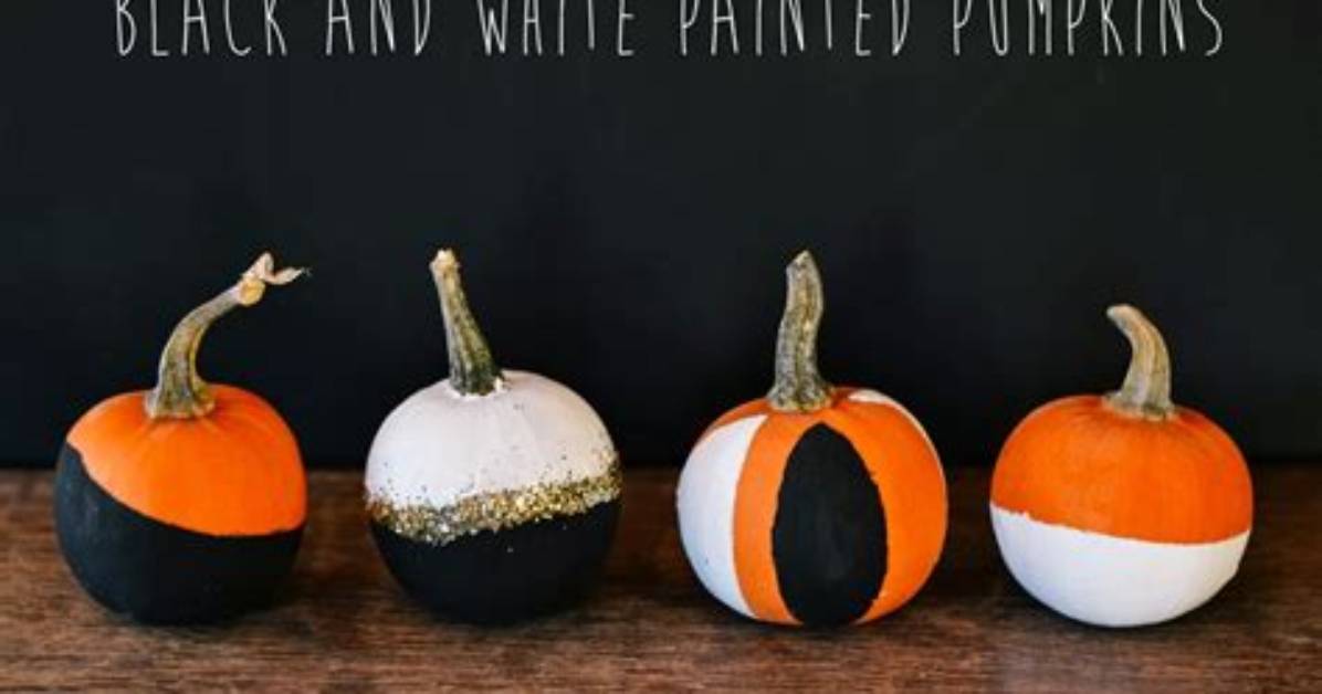 Black and White Painted Pumpkins
