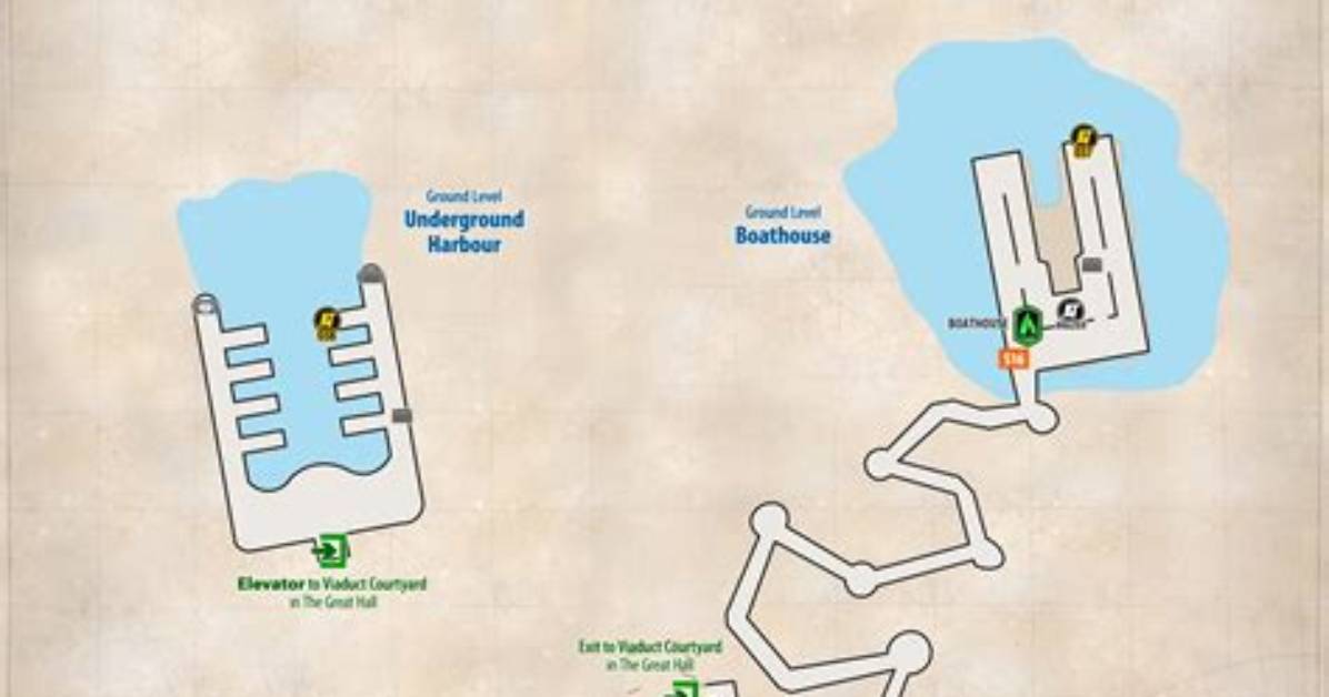 Boathouse & Underground Harbour Map Hogwarts Legacy