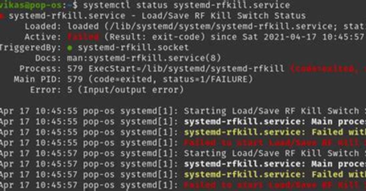 Boot Stuck on "Load/Save Rf Kill Switch Status"