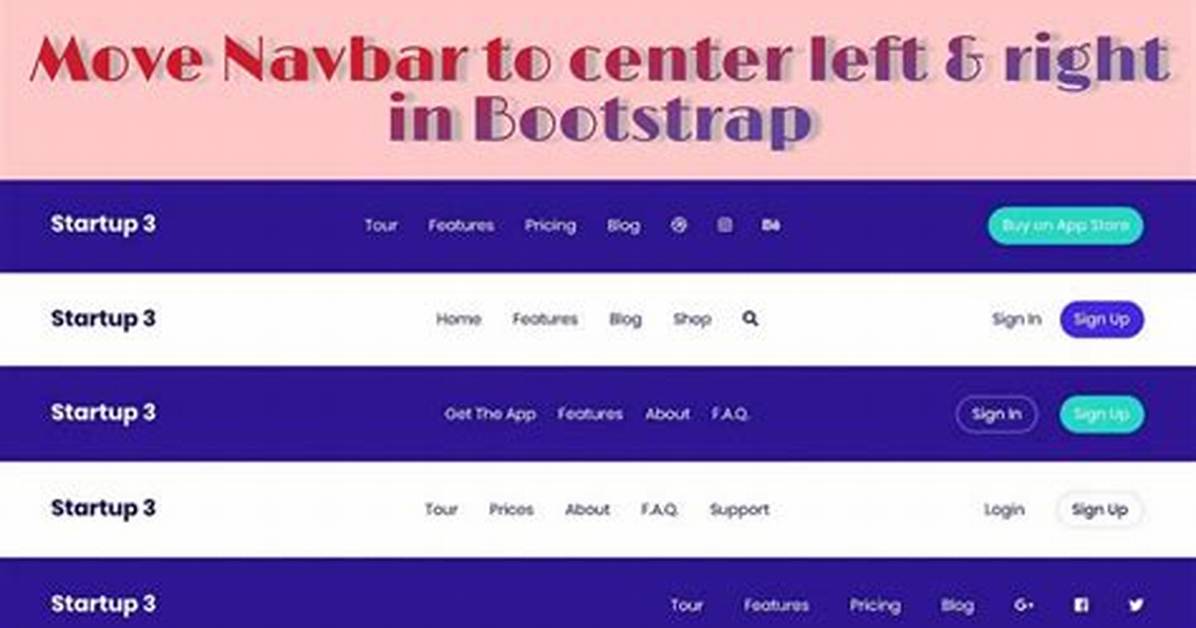 Bootstrap Navbar with Left, Center or Right Aligned Items