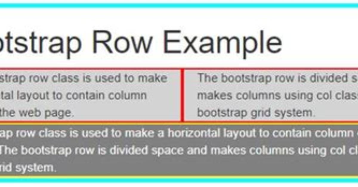 Bootstrap Row and Col Explanation