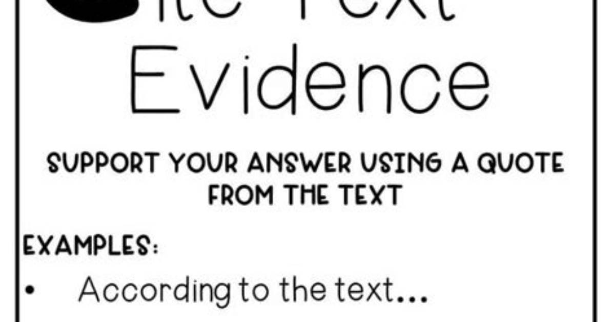 By Citing Textual Evidence?