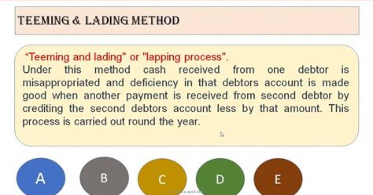 By Teeming and Lading?