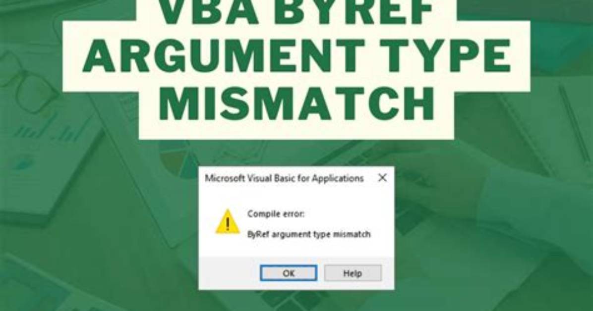 Byref Argument Type Mismatch in Excel Vba