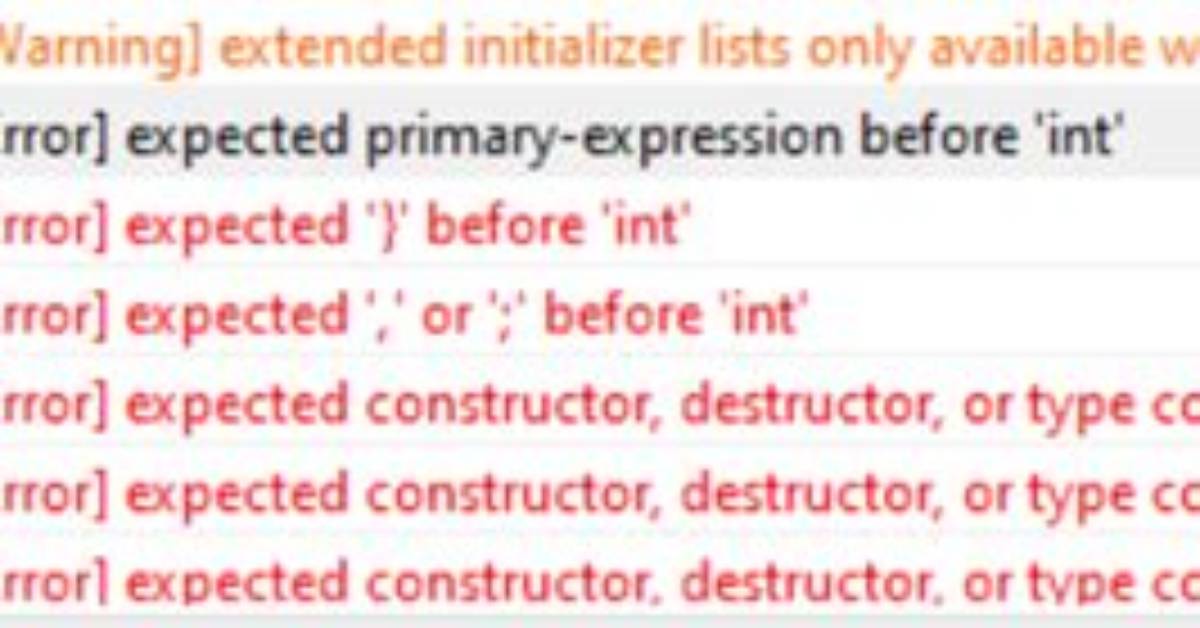 C Error: Expected Expression Before Int