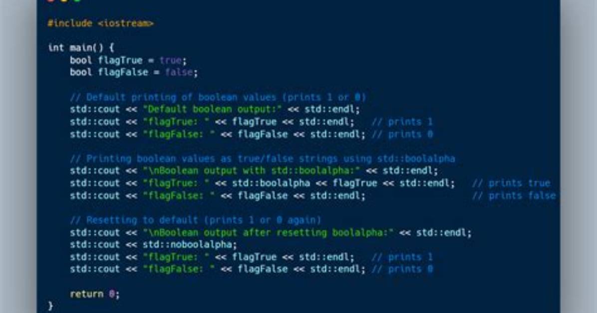 C++ Printing Boolean, What Is Displayed?