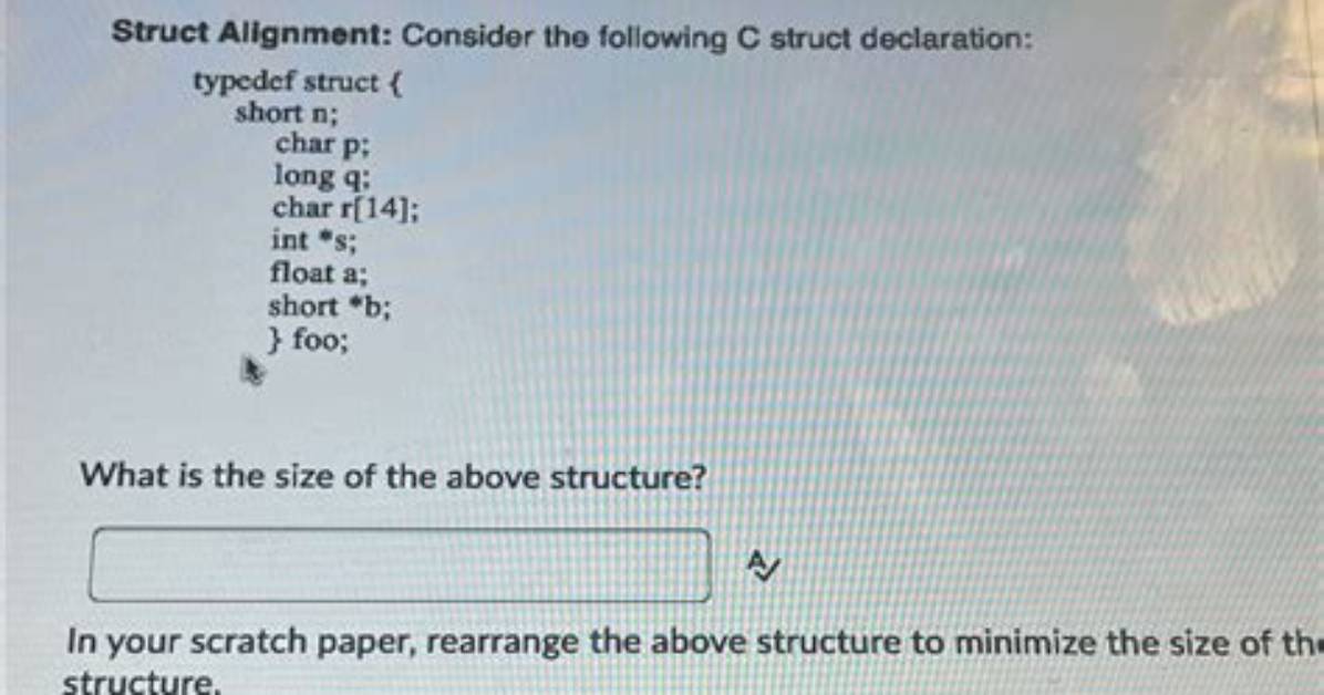 C Struct Size Alignment