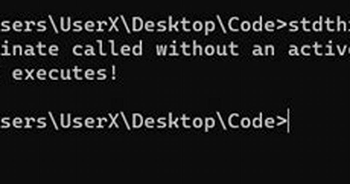 C++ Terminate Called Without an Active Exception
