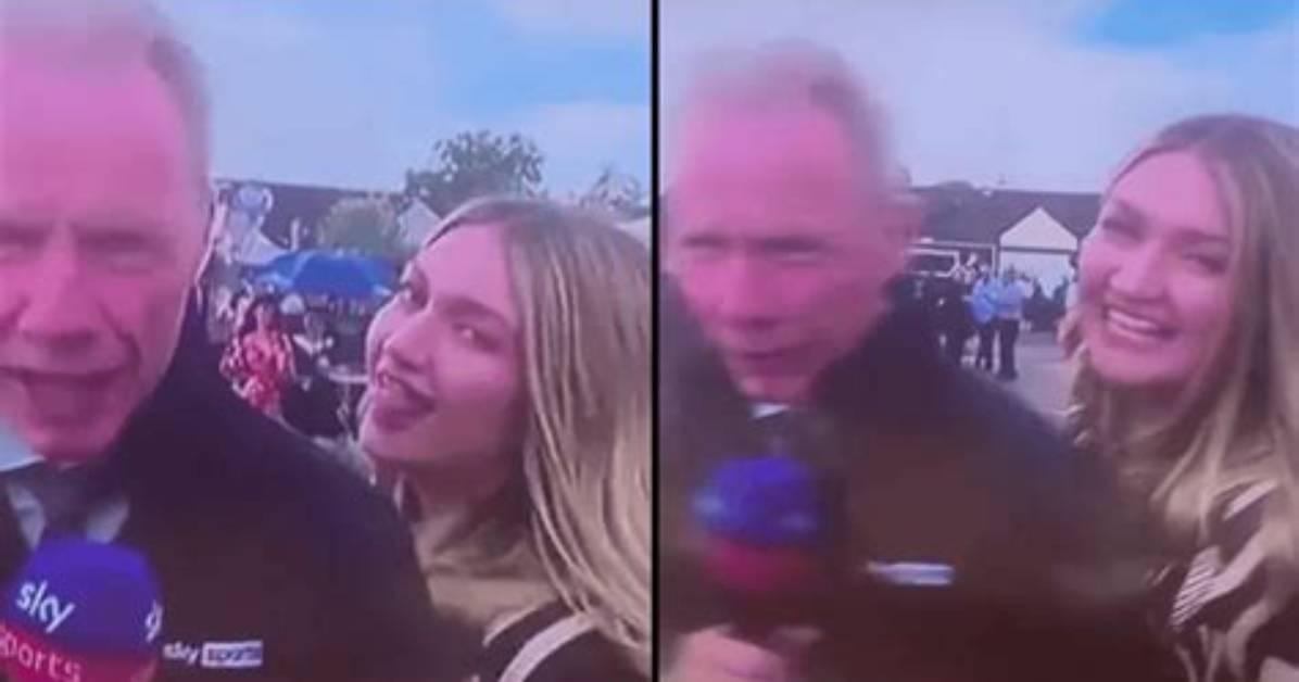 Cameraman Forced to Cut Away After Woman Flashes Knickers and Accosts Presenter