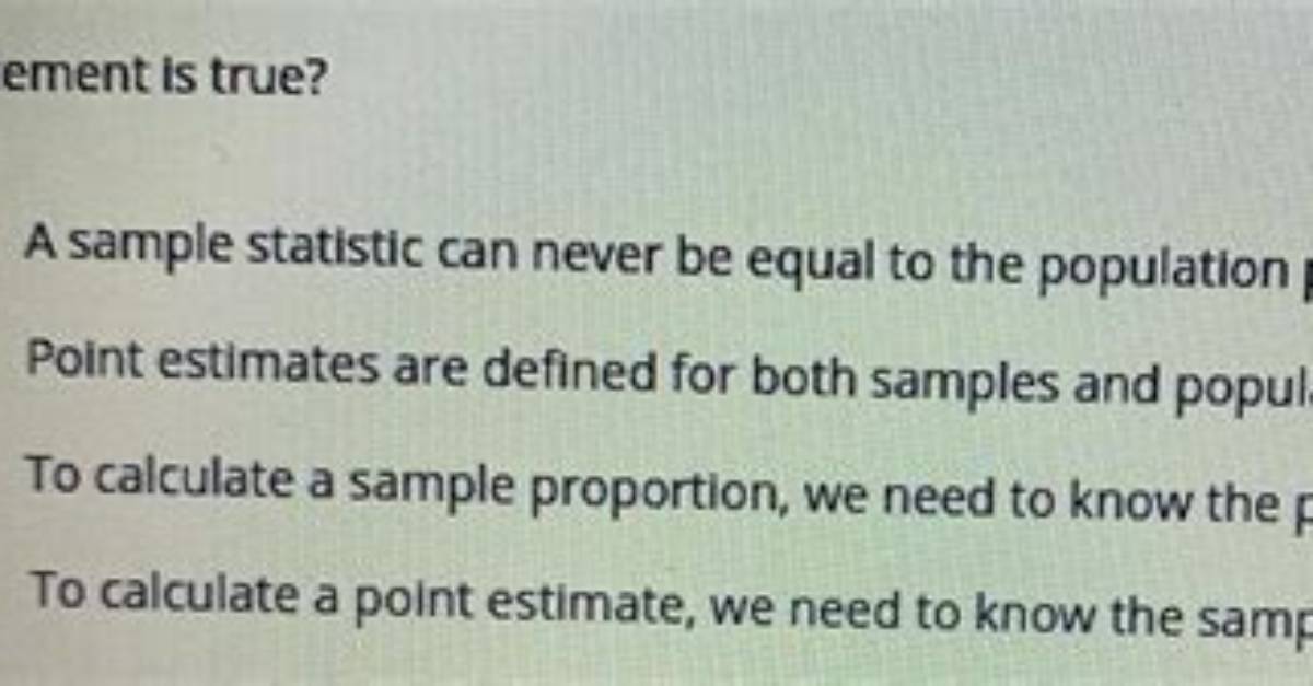 Can a Sample Statistic Be Equal to the Population Parameter?
