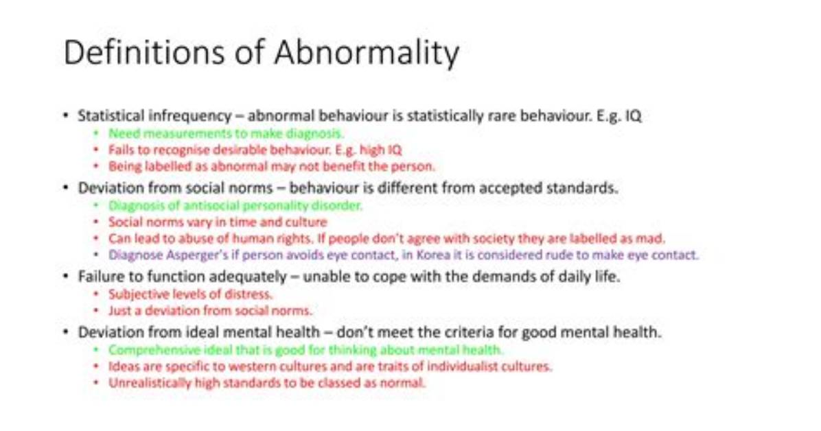 Can Abnormality Be Defined on Statistical Grounds?