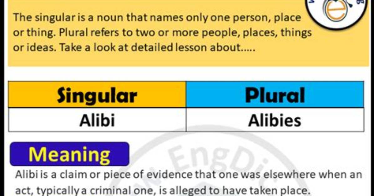 Can Alibi Be Plural?