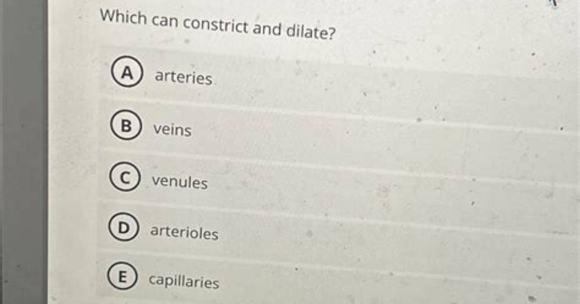Can Arterioles Constrict and Dilate?