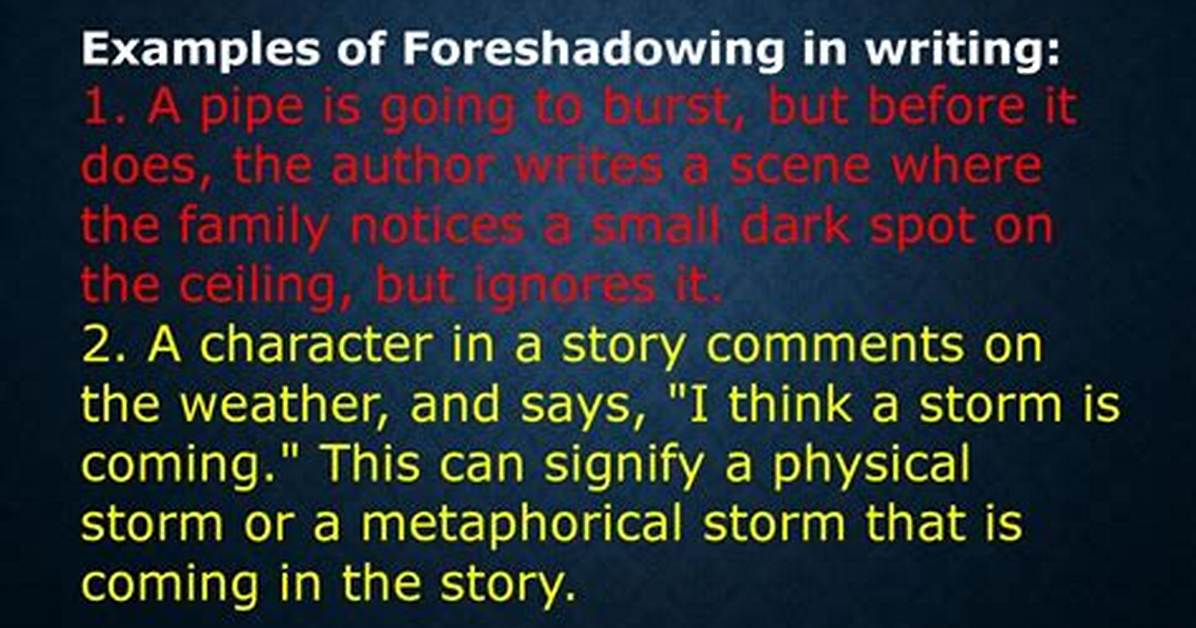Can Authors Use Foreshadowing?