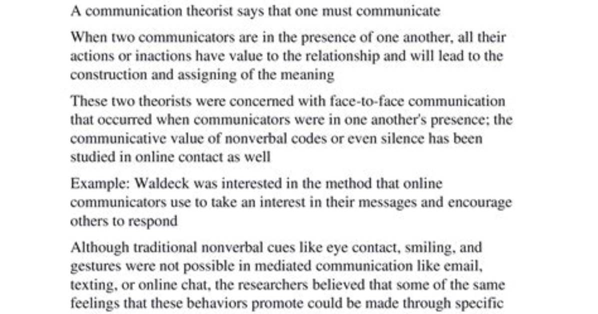 Can Communication Be Multi Channeled?