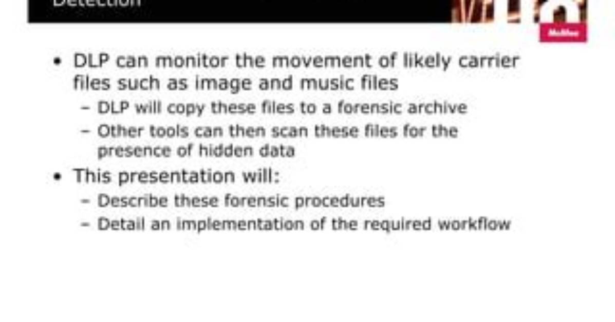 Can Dlp Detect Steganography?