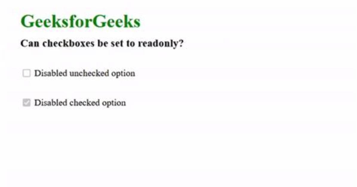 Can Html Checkboxes Be Set to Readonly?