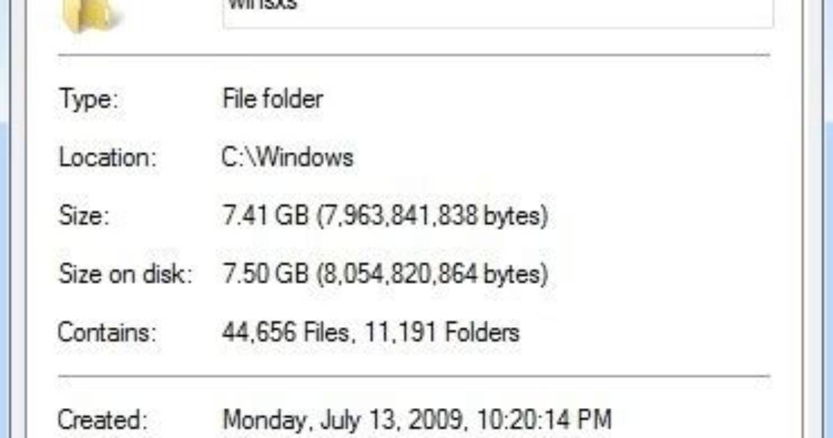 Can I Delete Winsxs Folder Windows 7?